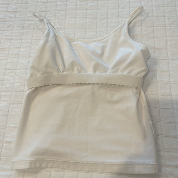 Vintage Y2K Gap Cami stretch camisole shelf bra adjustable strap white cotton XS - Picture 5 of 8